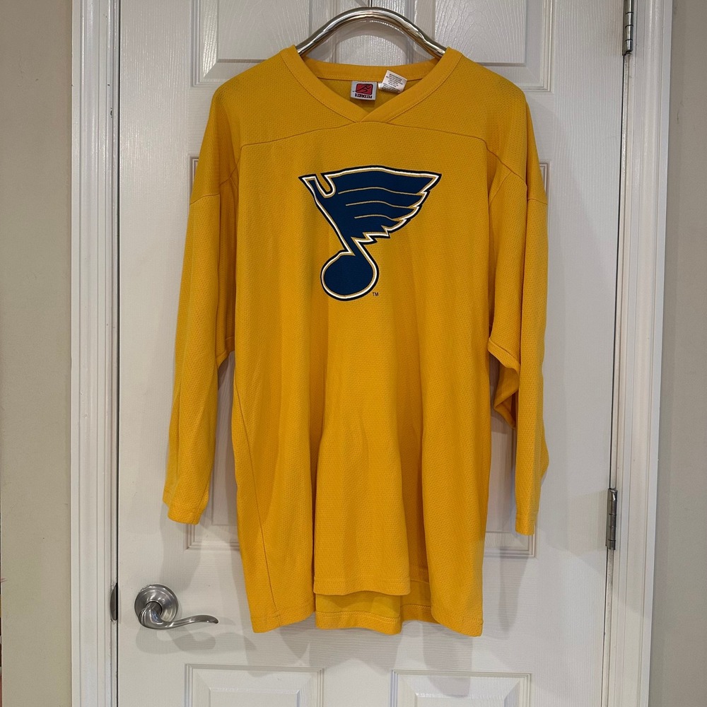 Kamazu St Louis Blues NHL Hockey Jersey Yellow Bud Light Mens Large L Mesh Top